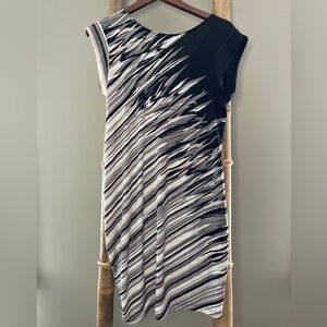 BCBGMaxAzria Black and Gray Asymmetrical Dress